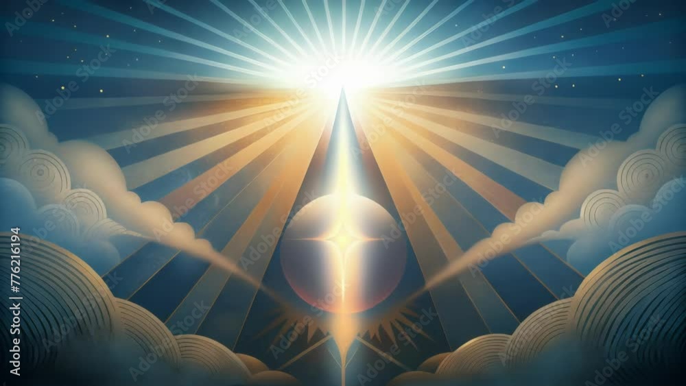 Poster A captivating display of light and shadow with rays creating intricate patterns and shapes.