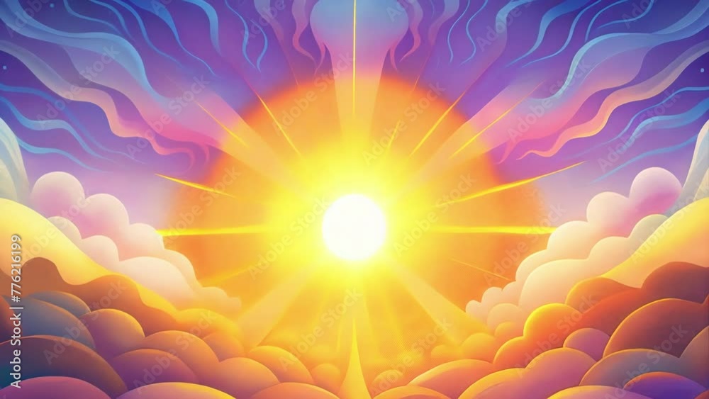 Poster A symphony of color and energy with rays blending and merging in a chaotic yet harmonious display.