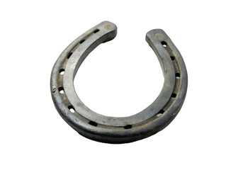 iron horseshoe as a symbol of good luck on isolation