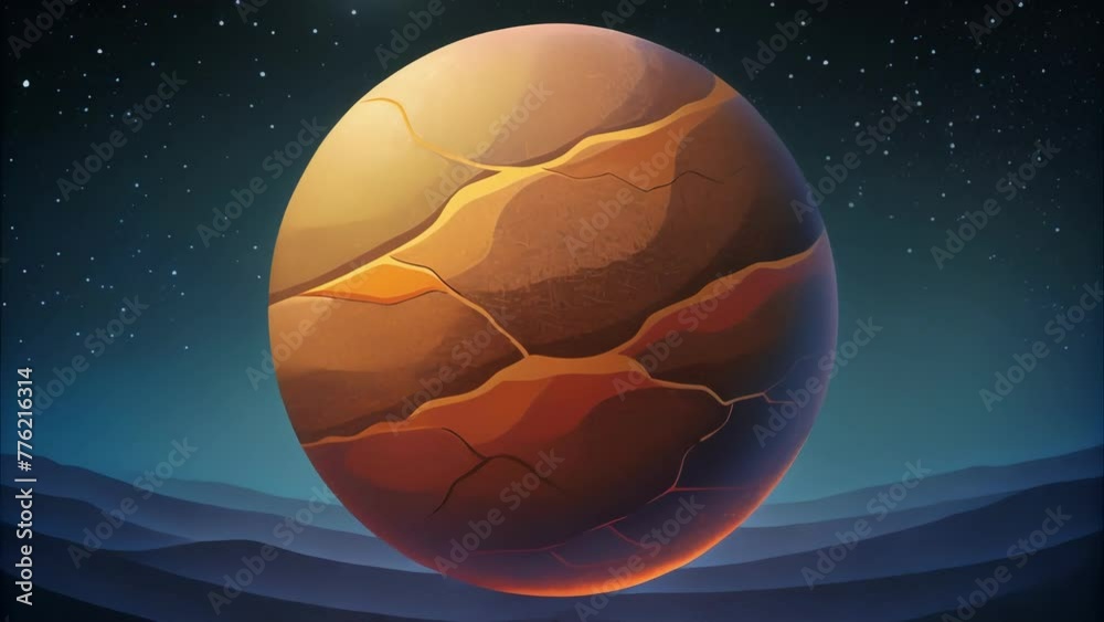 Poster Layers of cracked earth resembling the surface of an alien planet.