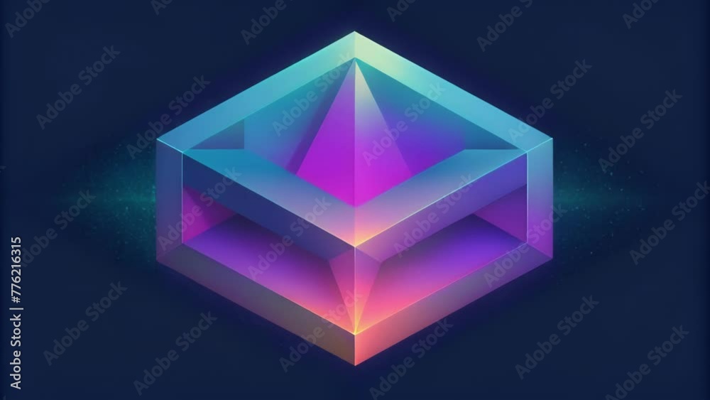 Poster A crystalline grid pattern pixel by pixel creating a D prism effect.