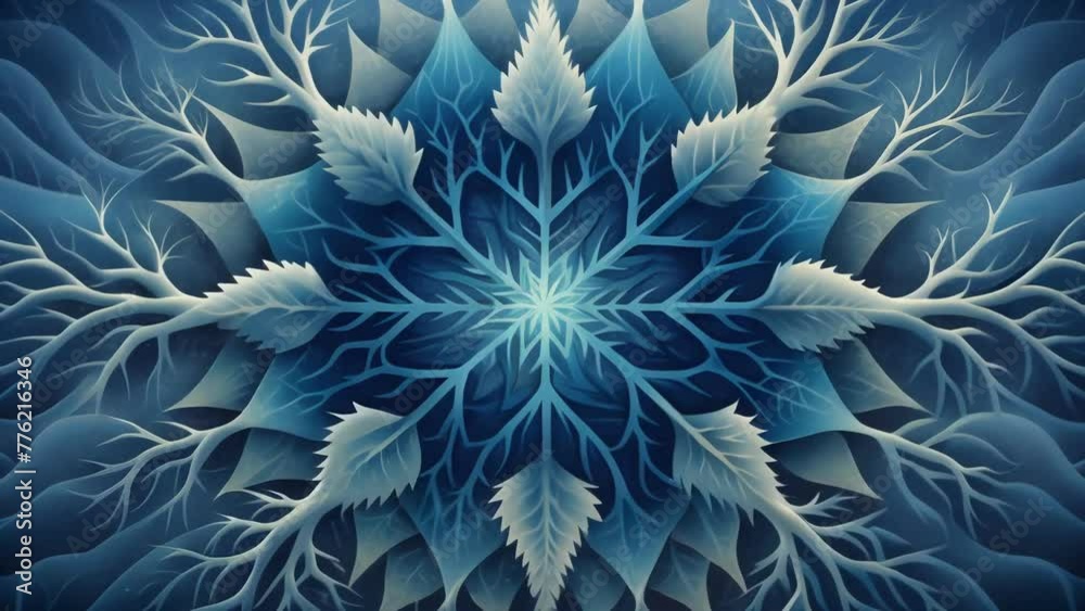 Poster Jagged and sharp each fractal branching off into countless intricate patterns a frozen forest of frostbite fractals.