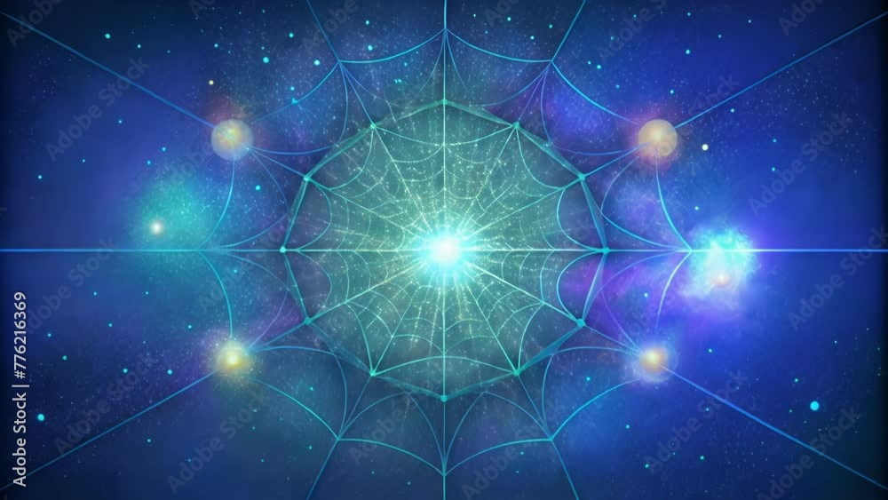 Poster An intricate web of cosmic threads illuminated by the luminous glow of distant constellations.