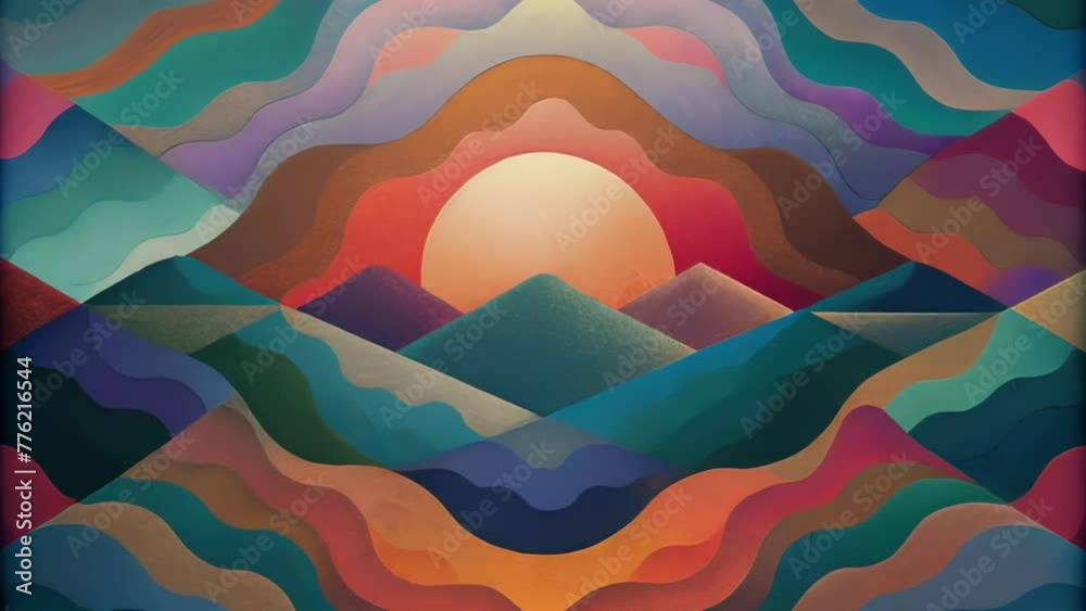 Leinwandbilder an abstract tapestry of polychromatic patches evoking a sense of depth and dimension.