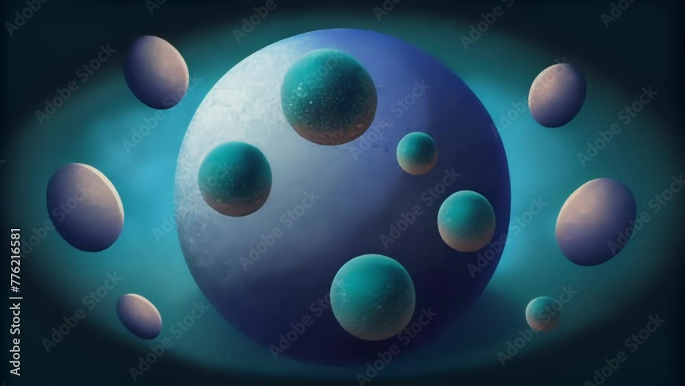 Fototapete A composition of dimensional dots appearing as if they are floating in a void their placement creating a sense of vastness and endlessness.