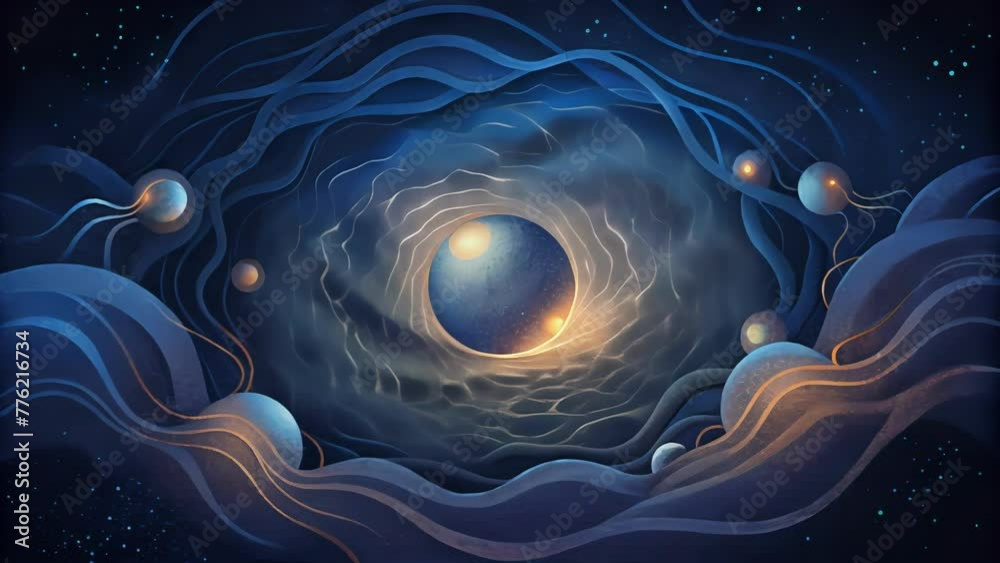 Poster A symphony of looping arcs tracing the path of electric currents through the void.
