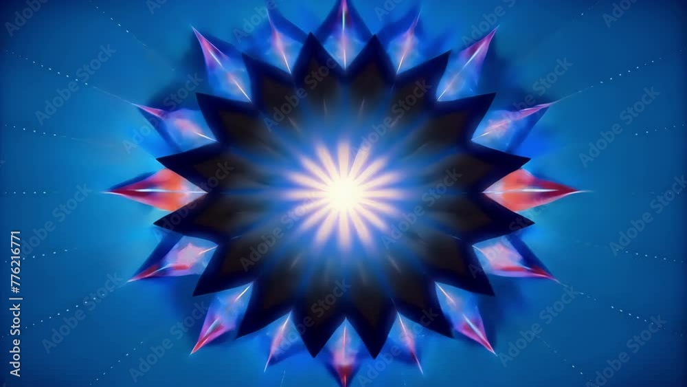 Poster a geometric explosion of lines and shapes burst outwards representing the release of powerful soundw