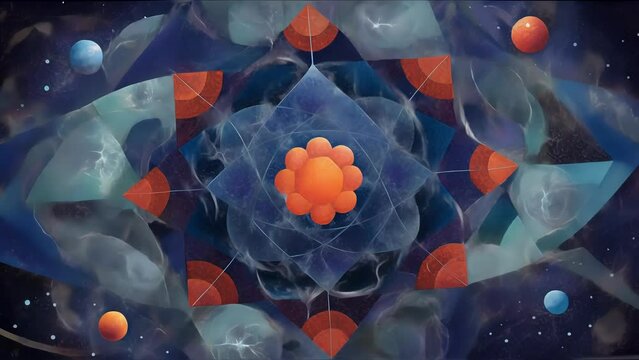 A quilt that defies traditional patterns and rules much like the enigmatic and paradoxical nature of quantum physics.