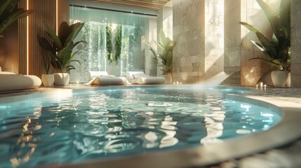 A modern wellness center featuring luxurious spa facilities and rejuvenating treatments designed to promote relaxation, rejuvenation, and overall well-being.