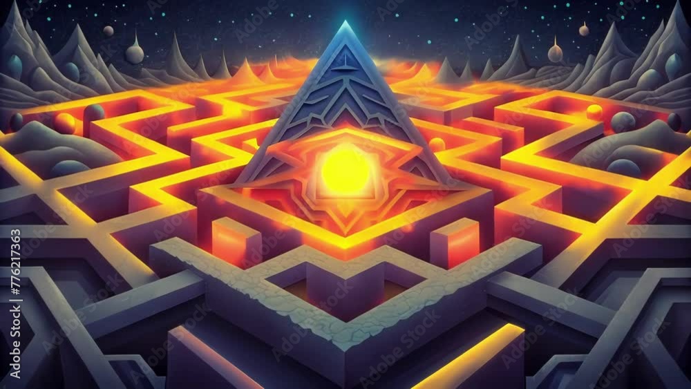 Poster A fusion of order and chaos as an intricate maze of fractals spreads across the canvas.