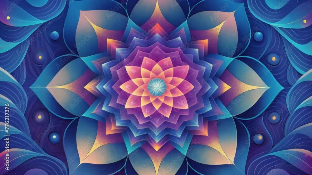 Aufkleber A neverending cascade of kaleidoscopic shapes and patterns reveal themselves creating a hypnotizing visual experience.