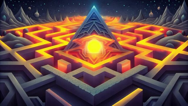 A fusion of order and chaos as an intricate maze of fractals spreads across the canvas.