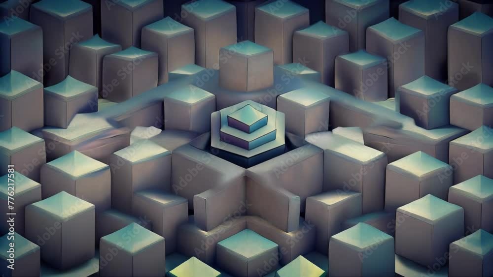 Poster Illusionary patterns formed by tiny carefully arranged tiles.