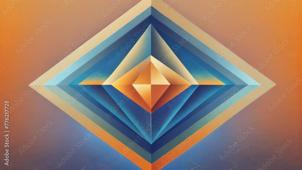 Aufkleber a geometric abstract painting with clean crisp lines and a grainy textured background for added dime