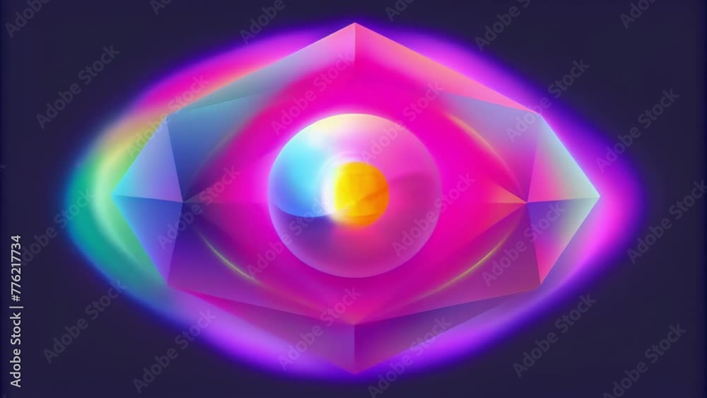 Poster A playful interplay of holographic colors and shapes creating a constantly shifting and evolving haze.