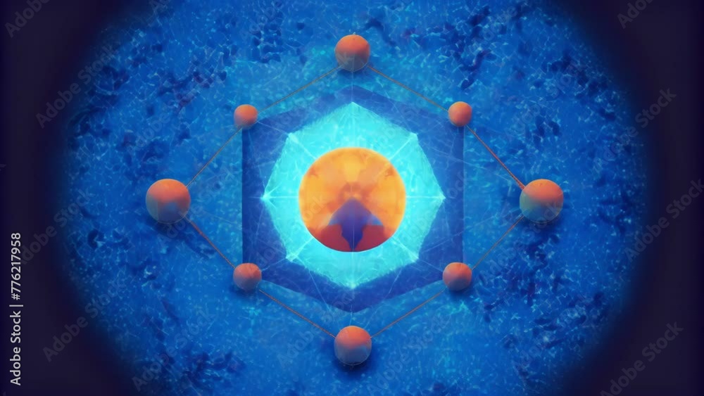 Fototapete A striking contrast of sharp lines and soft circles creating a captivating geometric constellation.