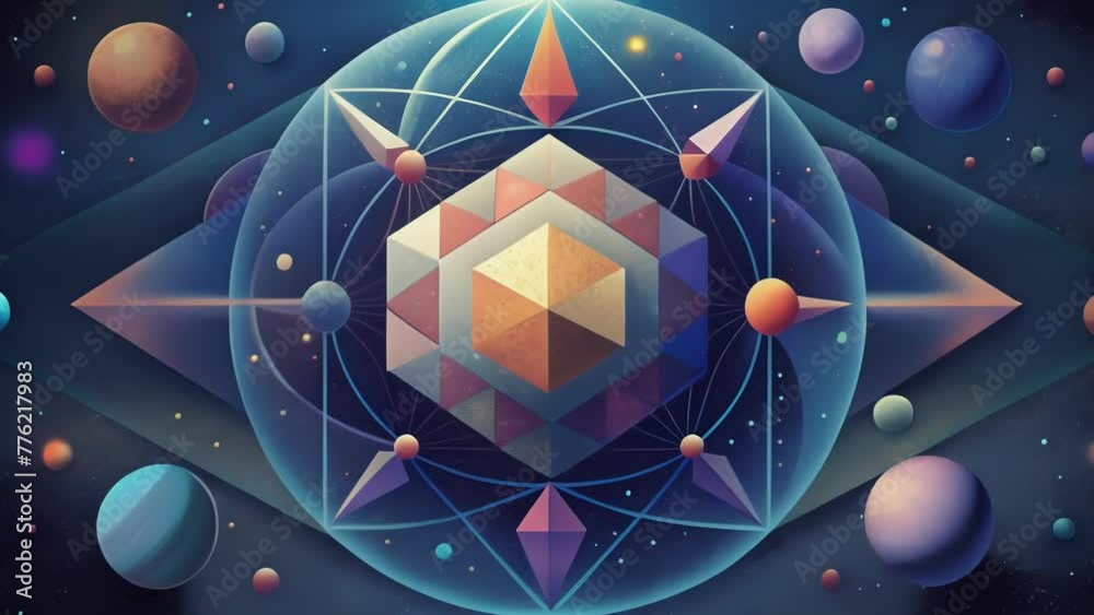 Aufkleber A celestial display of geometric shapes and patterns inviting us to contemplate the beauty of the universe.