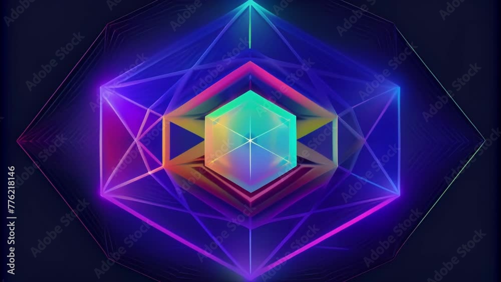 Aufkleber A captivating array of neon lines and geometric shapes dancing and intertwining in a mesmerizing display of the endless possibilities of the