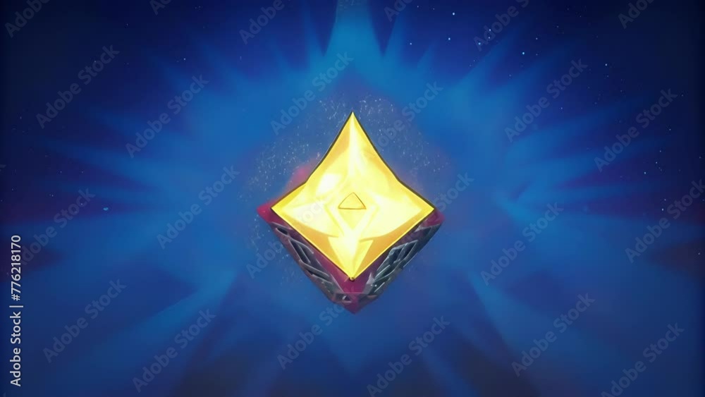 Poster Prismatic rays burst forth from a complex array of sharp angular forms in a mesmerizing display.