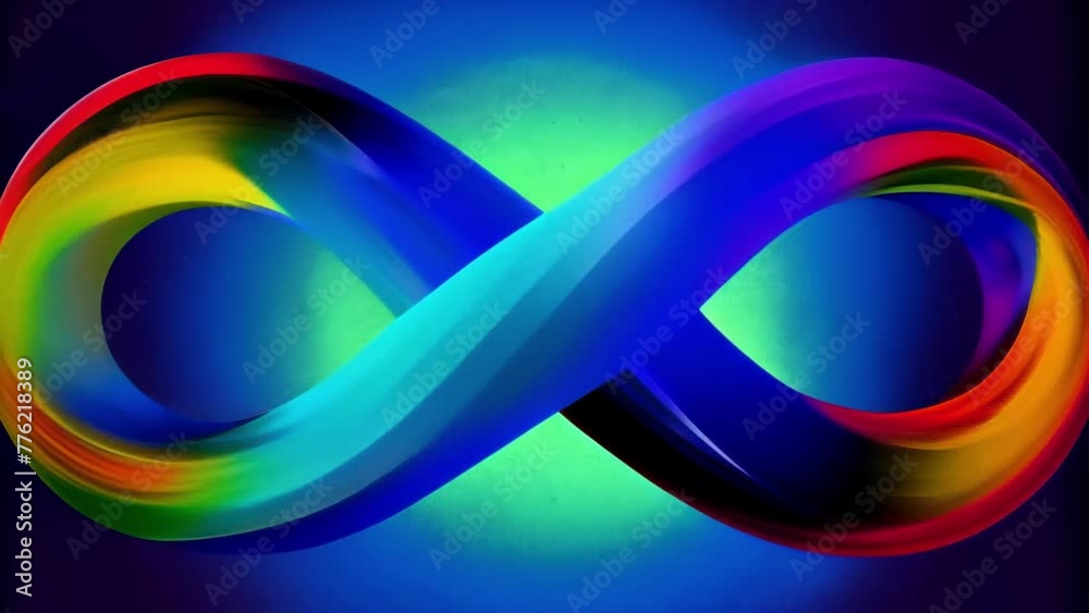 Fototapete A fusion of bold and vivid colors intersecting and bending to form an otherworldly depiction of the complex nature of waveforms.