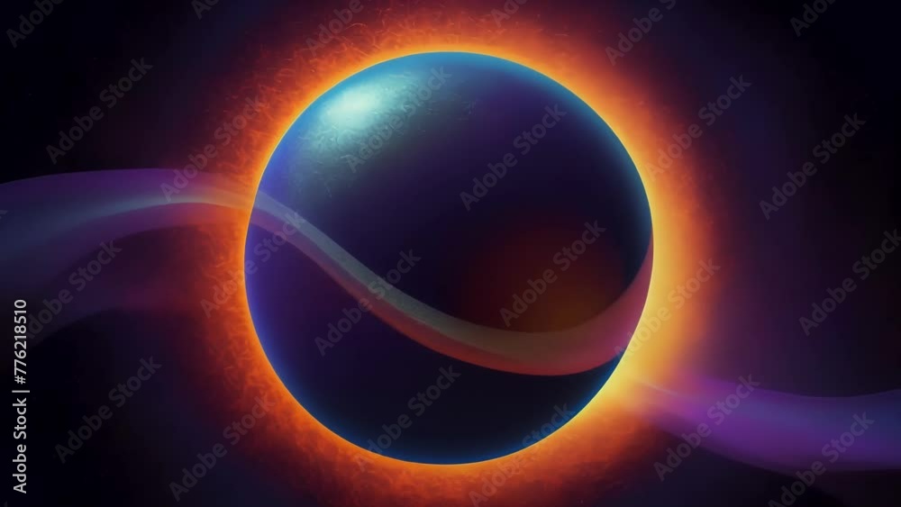 Fototapete a sweeping curve of light wrapping around a darkened space echoing the striking visuals of a solar e