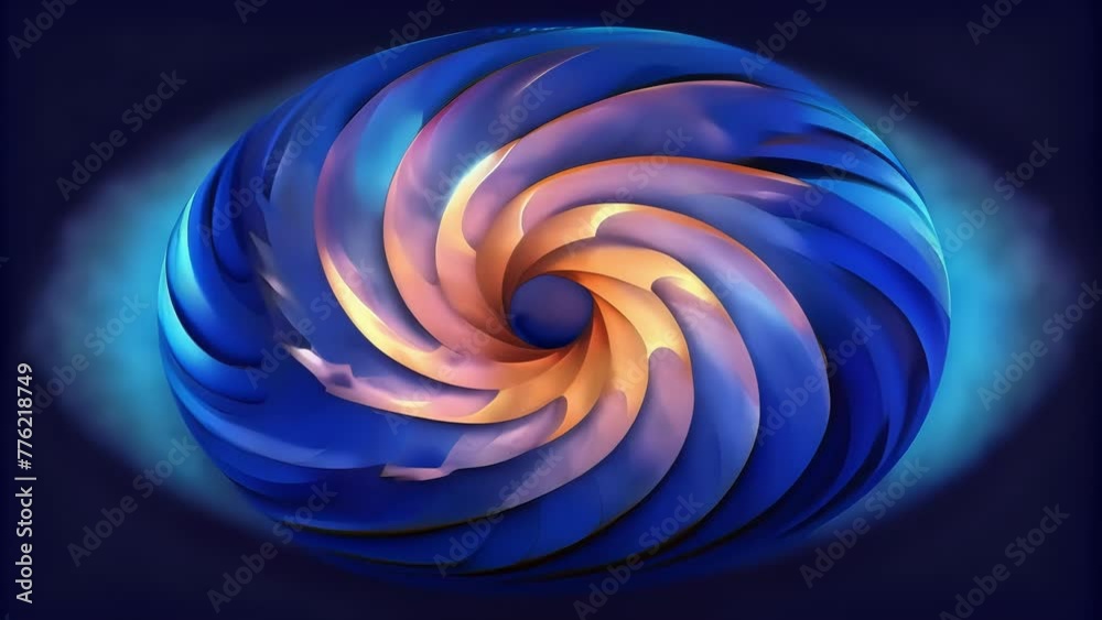 Aufkleber Waves of sharp angles and soft curves collide and merge in  Vortex producing a dynamic and chaotic display.