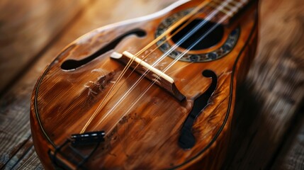 Close up view of mandolin generative ai