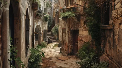 Behangcirkel A network of narrow alleyways winding through an ancient Mediterranean town, each corner holding a story untold. © sania