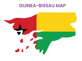 High detailed map of Guinea-Bissau. Outline map of Guinea-Bissau. Africa