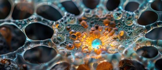 Stained Glass of the Sea The Intricate Beauty of a Radiolarian - obrazy, fototapety, plakaty