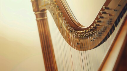 Close up view of the Harp generative ai