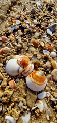Obraz na płótnie Canvas seashells on the beach