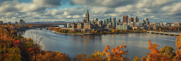 Great City in the World Evoking Ottawa in Canada - obrazy, fototapety, plakaty
