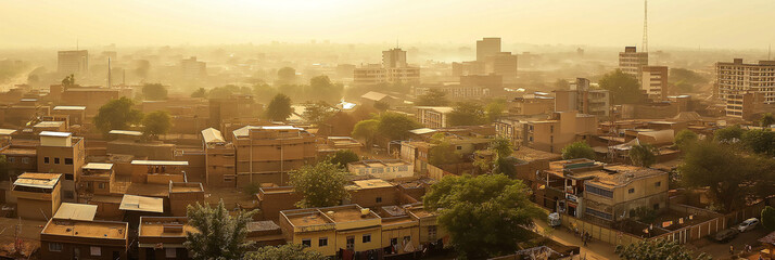 Great City in the World Evoking Ouagadougou in Burkina Faso - obrazy, fototapety, plakaty