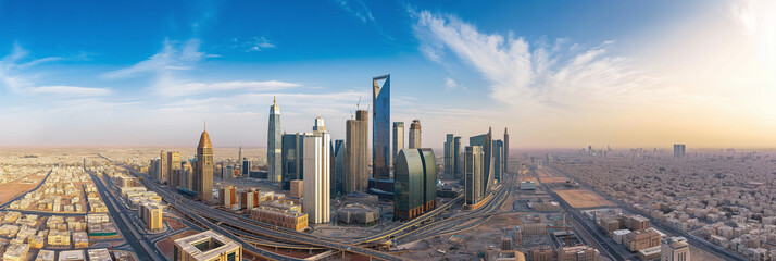Great City in the World Evoking Riyadh in Saudi Arabia - obrazy, fototapety, plakaty