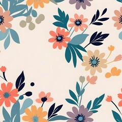 Beautiful colored floral design in plain background