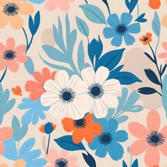 Beautiful colored floral design in plain background