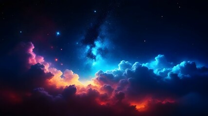 Obraz na płótnie Canvas Starry night sky, Colorful space galaxy cloud nebula