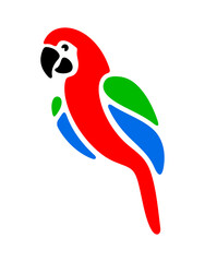 Macaw parrot, ara parrot, birds, animals, avian and parakeet. Wildlife, nature, jungle, pet, fauna, feathered and rainforest, illustration © artsterdam