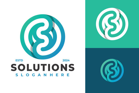 Letter S Circle Solution logo design vector symbol icon illustration
