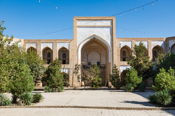 Courtyard at the Kukaldosh Madrasa in Bukhara. - 776226770