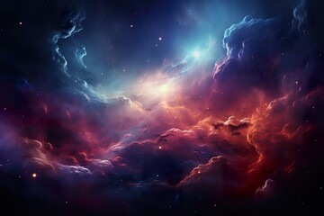 minimalistic design Colorful space galaxy cloud nebula. Stary night cosmos. Universe science astronomy. - obrazy, fototapety, plakaty