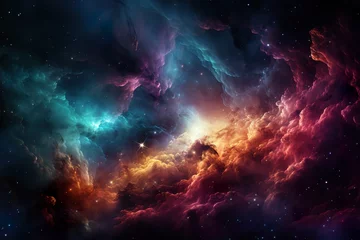 Photo sur Plexiglas Univers minimalistic design Colorful space galaxy cloud nebula. Stary night cosmos. Universe science astronomy.