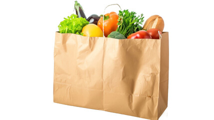 Paper bags ,assorted vegetables transparent background