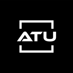 Initial letter ATU logo design. ATU logo design inside square.