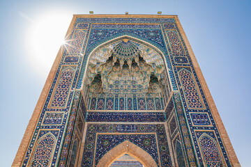 The beautifully decorated Gur-i Amir Mausoleum in Samarkand.