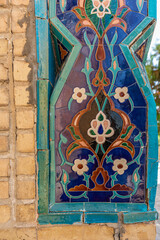 Decorative tile on the Gur-i Amir Mausoleum in Samarkand. - 776231169