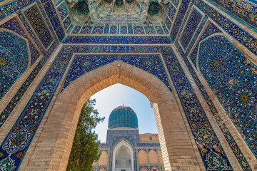 The beautifully decorated Gur-i Amir Mausoleum in Samarkand. - 776231181