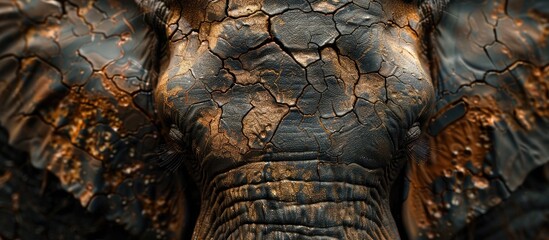 Weathered Elephant Trunk A Closeup of Times Impact on African Pachyderm Skin