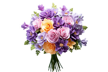 Majestic Harmony: A Bouquet of Purple and Yellow Flowers.